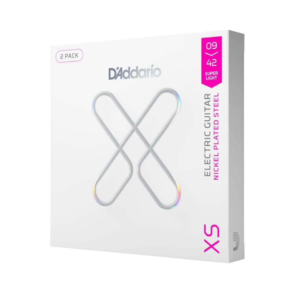 D'Addario XS Nickel Electric Guitar Strings - .009-.042 Super Light, 2-pack