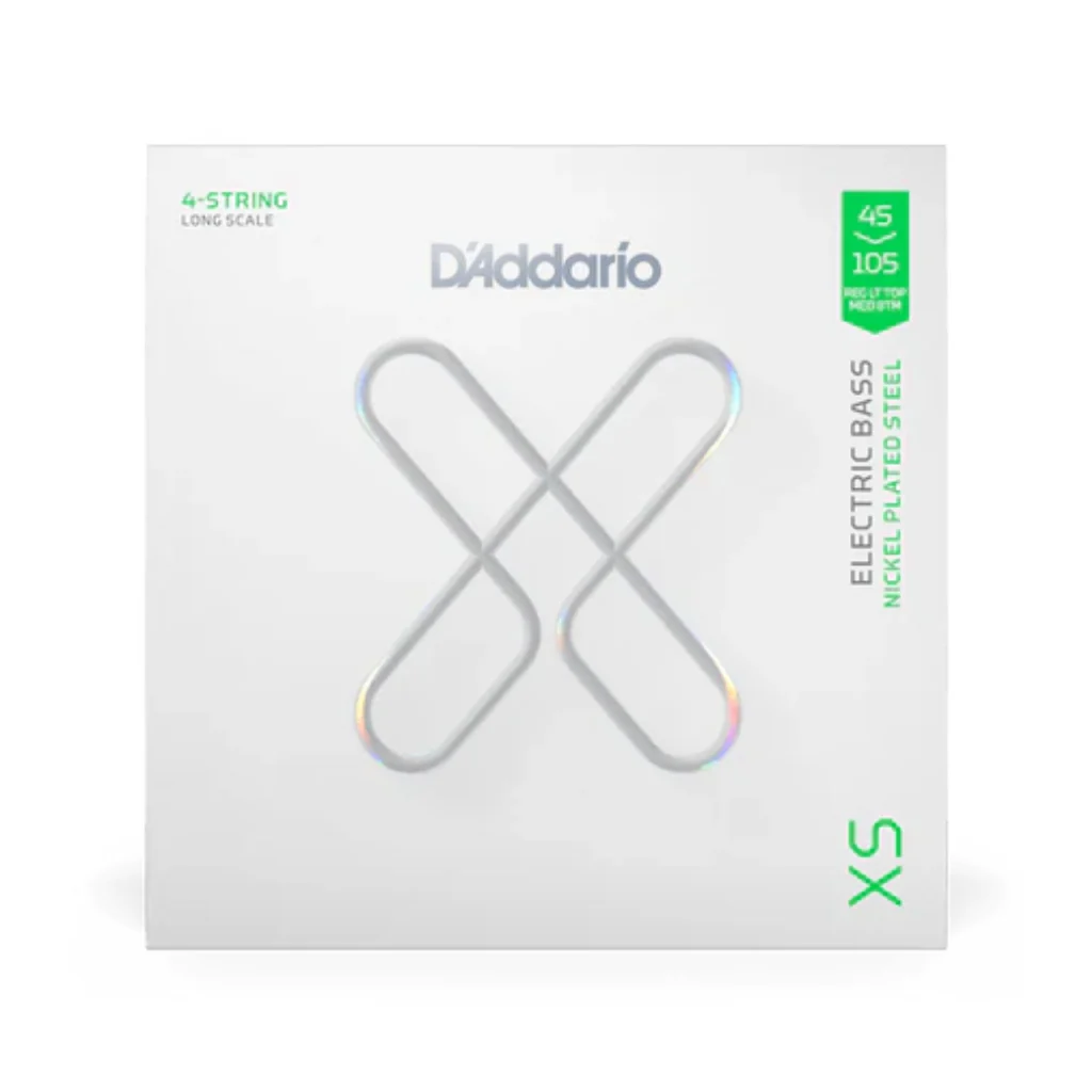 D'Addario XSB45105 XS Nickel Electric Bass Guitar Strings - .045-.105 Light Top/Medium Bottom - Image 2