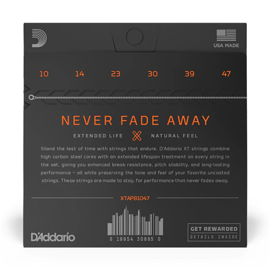 D'Addario - XTAPB1047 - XT Acoustic Phosphor Bronze X Light 10-47 - Acoustic Guitar Strings - Image 2
