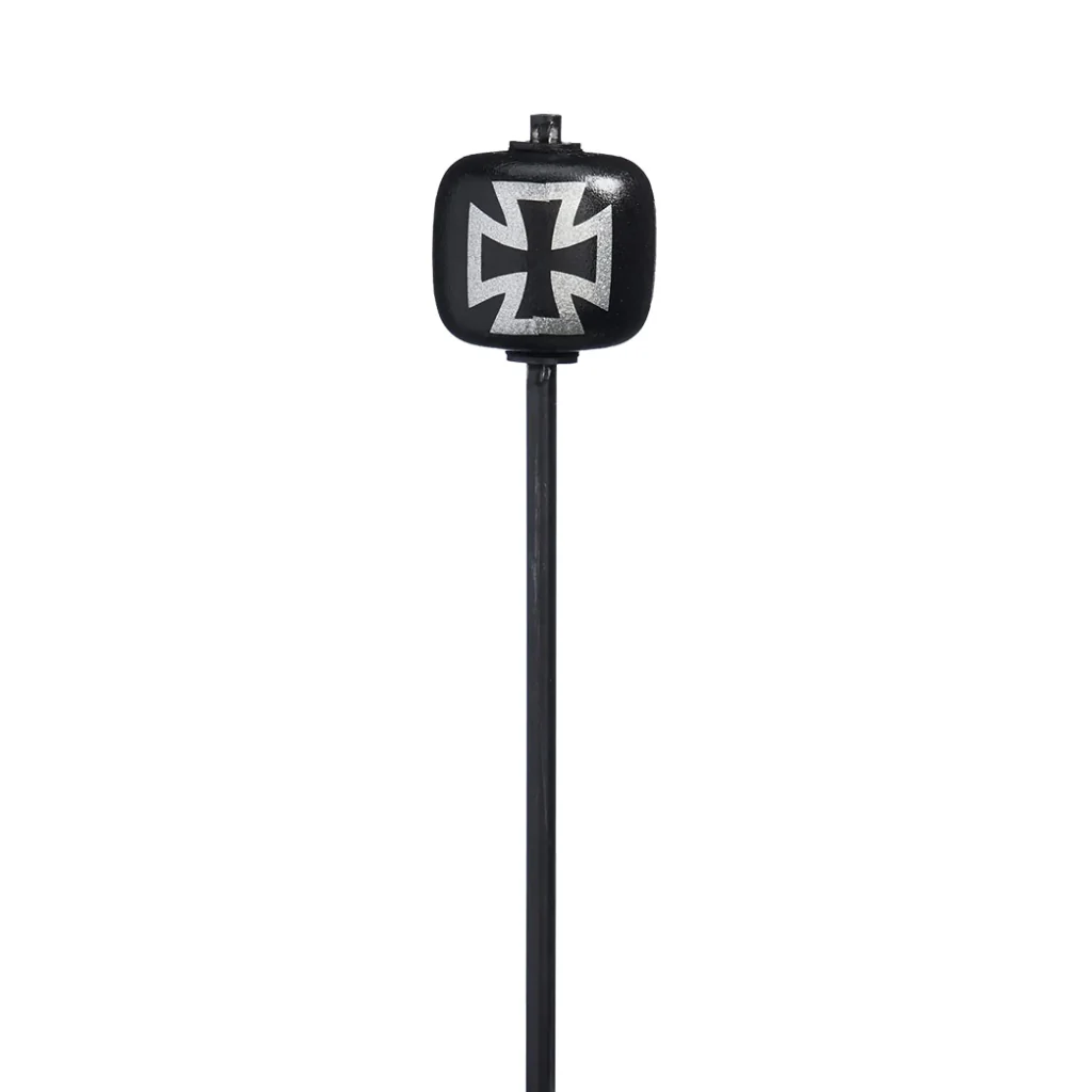 Danmar Bass Drum Beater - Black Wood Ball with Silver Iron Cross