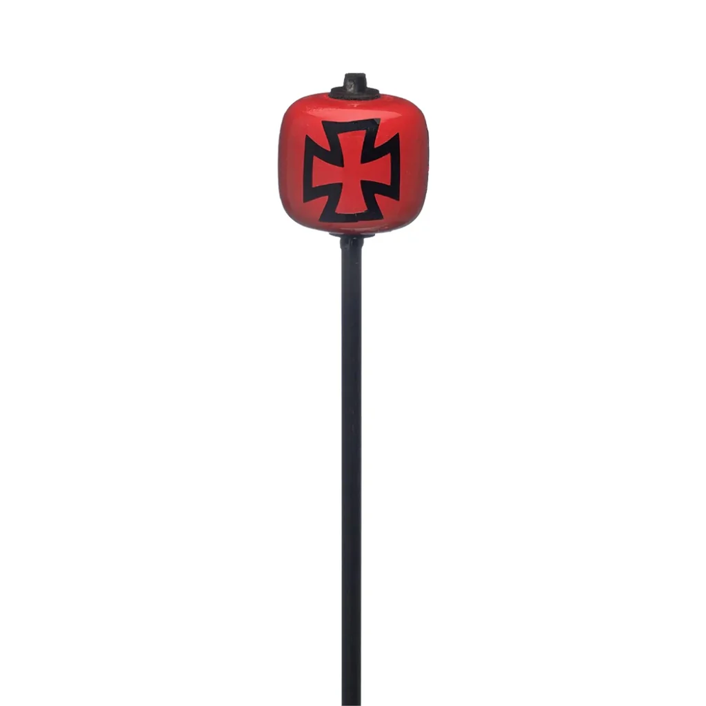 Danmar Bass Drum Beater - Red Wood Ball with Black Iron Cross