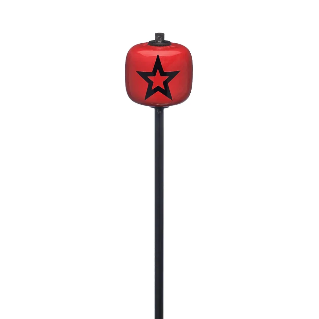 Danmar Bass Drum Beater - Red Wood Ball with Black Star