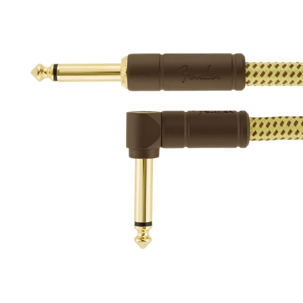 Fender Deluxe Series Instrument Cable - Tweed, Straight/Angle, 10 feet - Image 2
