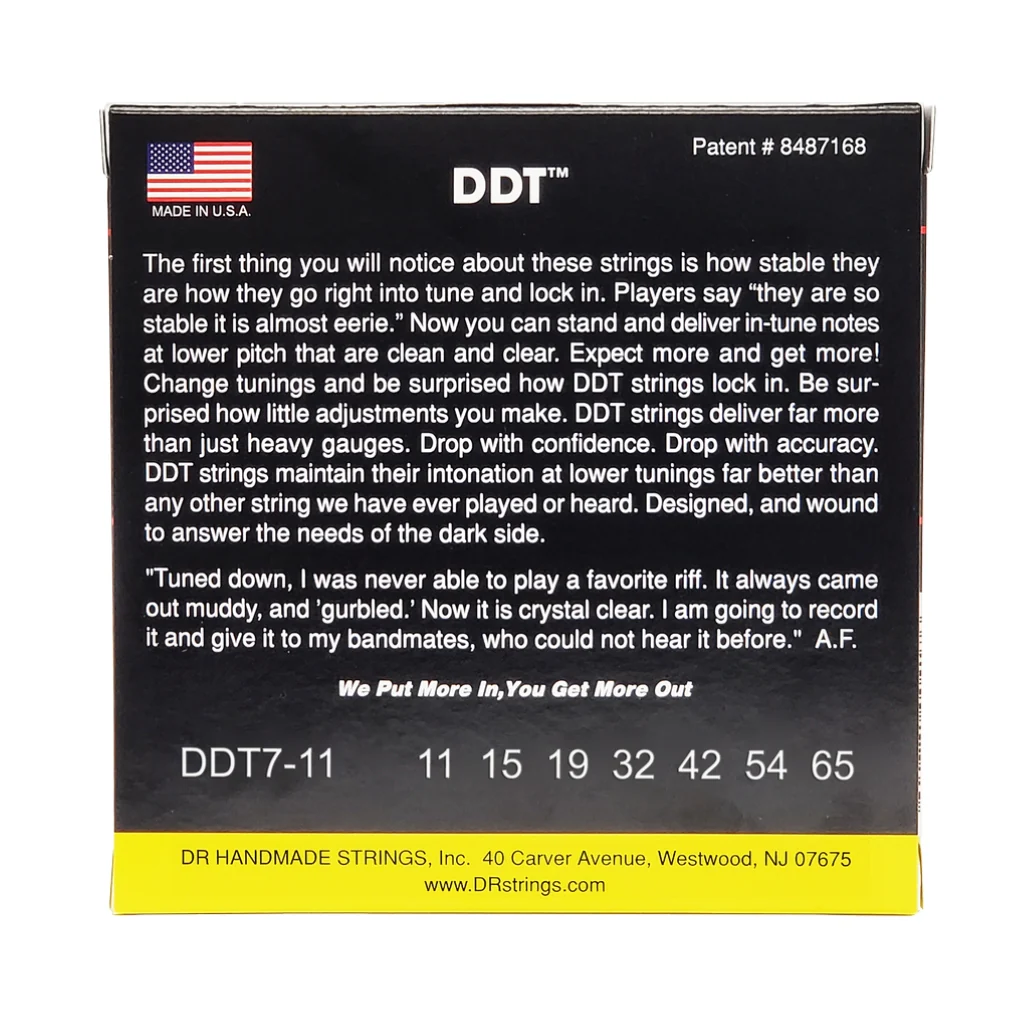 DR Drop-Down Tuning Nickel Plated Steel Electric Guitar Strings - 7-String Extra Heavy 11-65 - Image 2
