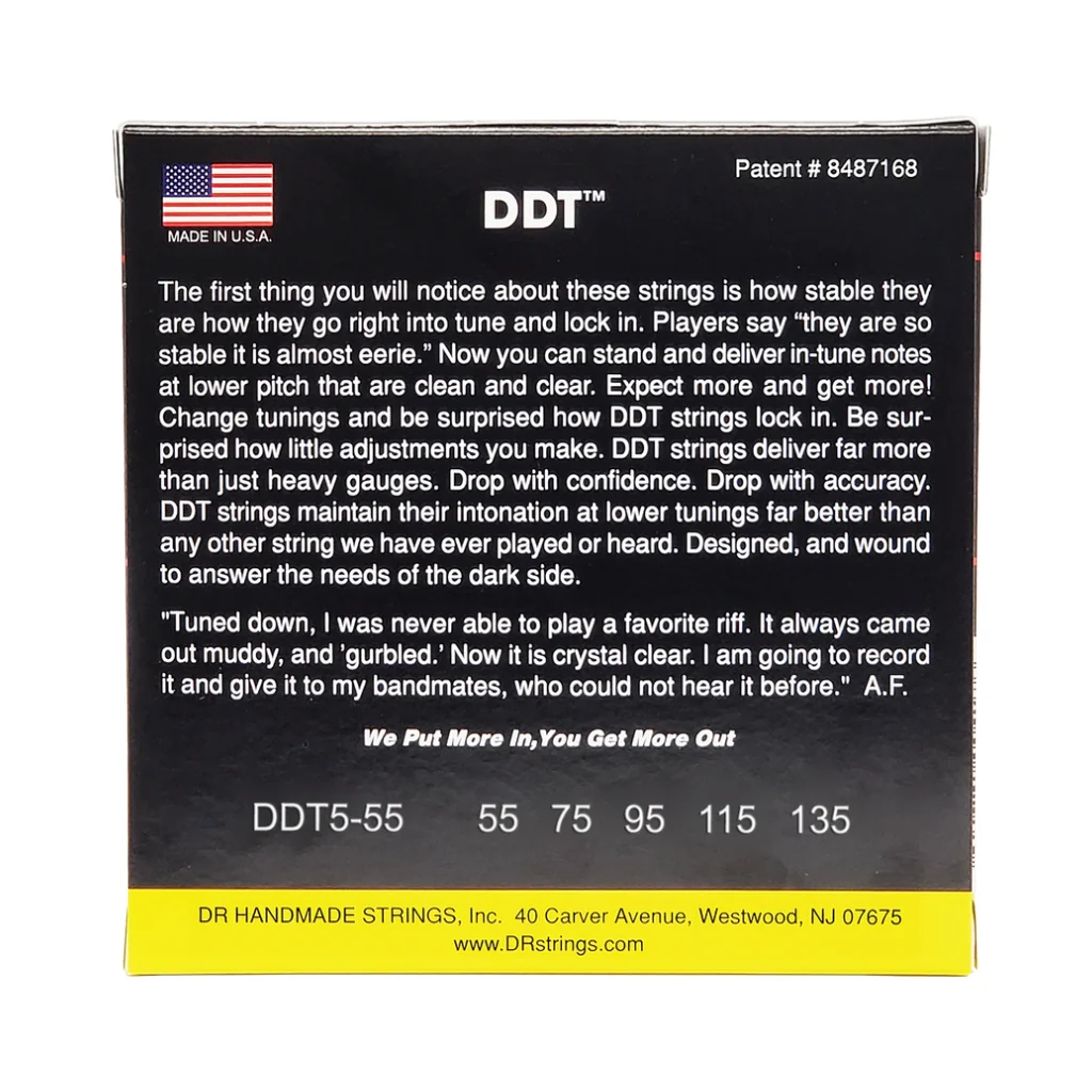 DR Drop-Down Tuning Stainless Steel 5-string Bass Guitar Strings - Extra Heavy 55-135 - Image 2
