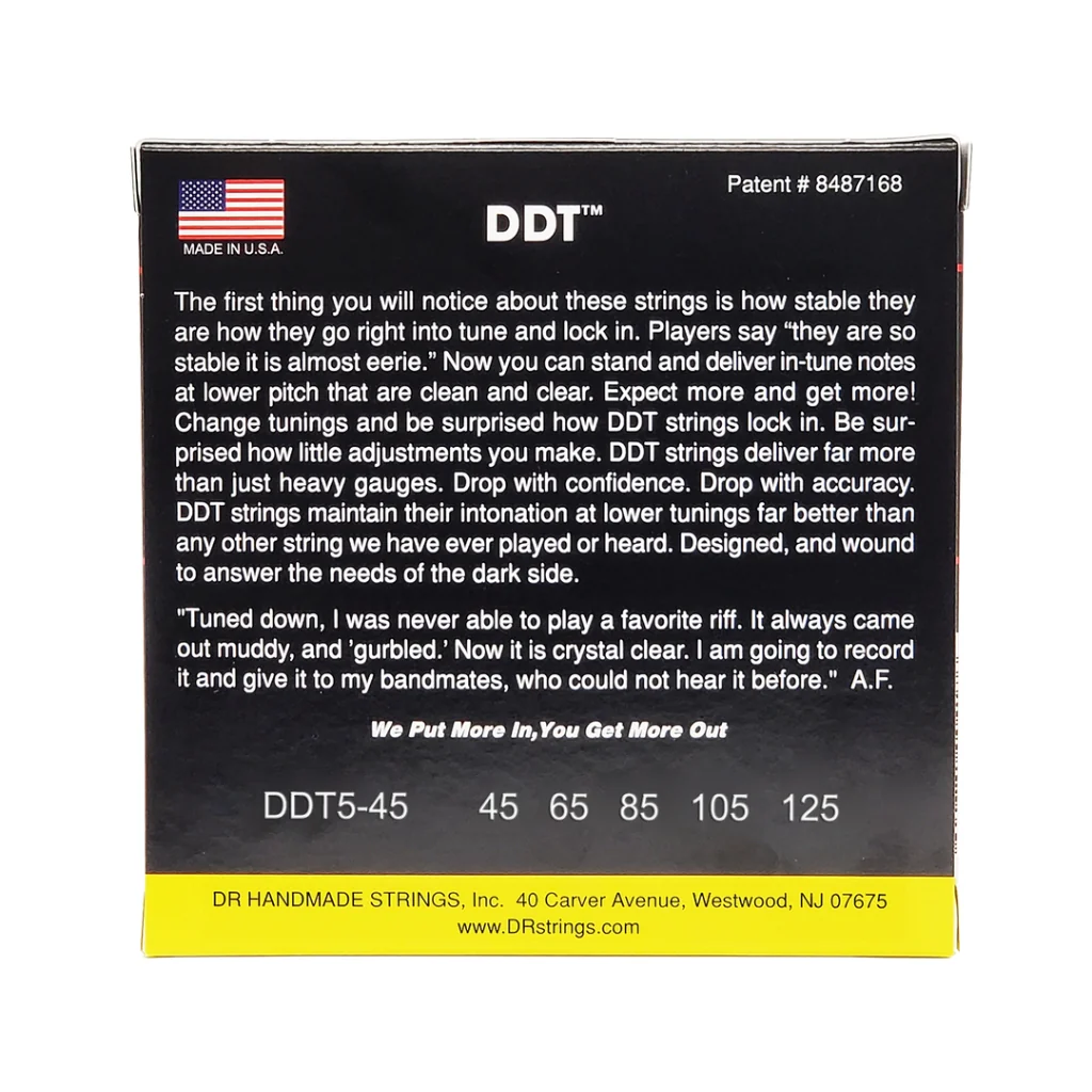 DR Drop-Down Tuning Stainless Steel 5-string Bass Guitar Strings - Medium 45-125 - Image 2