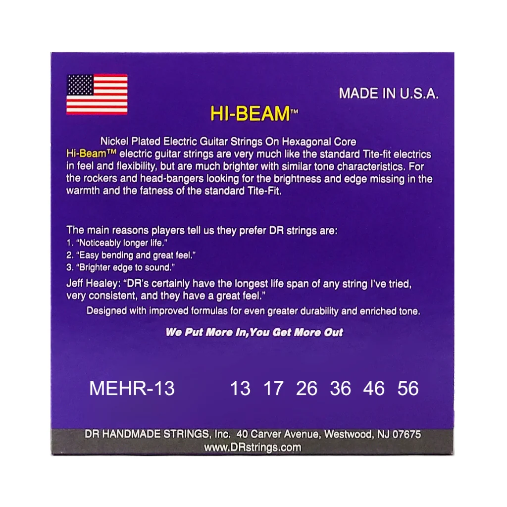 DR Hi-Beam Nickel Plated Electric Guitar Strings - Extra Heavy 13-56 - Image 2