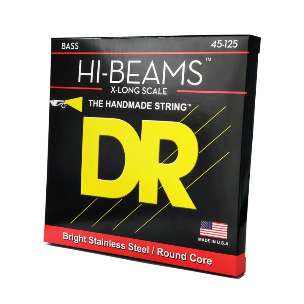 DR Hi-Beam Stainless Steel Bass Guitar Strings - 5-String Medium 45-125 Extra-Long Scale