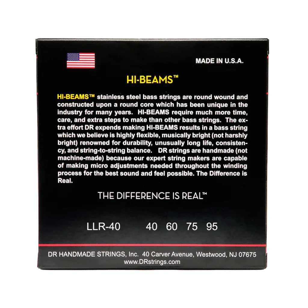 DR Hi-Beam Stainless Steel Bass Guitar Strings - Extra Light 40-95 - Image 2