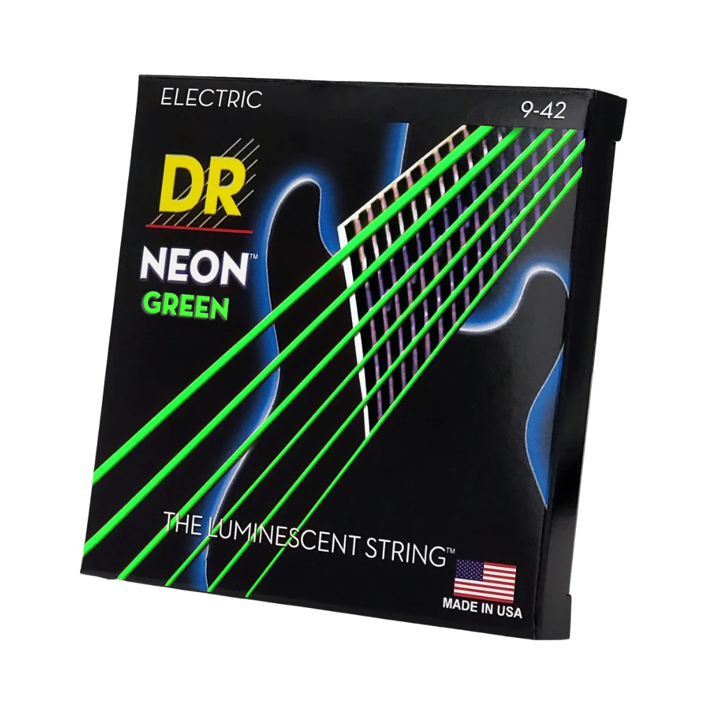 DR Hi-Def Neon Green K3 Coated Electric Guitar Strings - Light 9-42