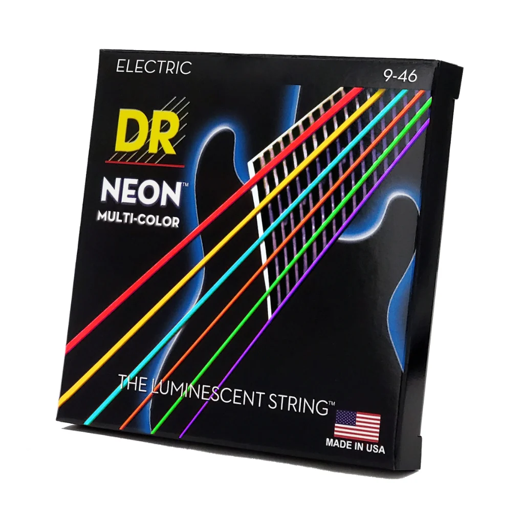DR Hi-Def Neon Multi-Color K3 Coated Electric Guitar Strings - Light to Medium 9-46