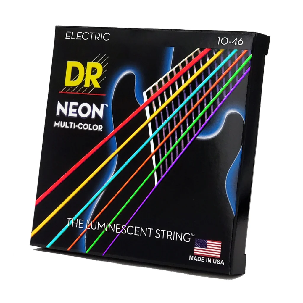 DR Hi-Def Neon Multi-Color K3 Coated Electric Guitar Strings - Medium 10-46