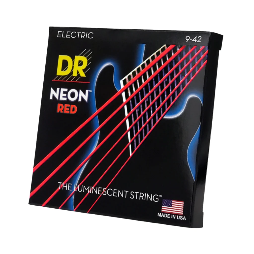 DR Hi-Def Neon Red K3 Coated Electric Guitar Strings - Light 9-42