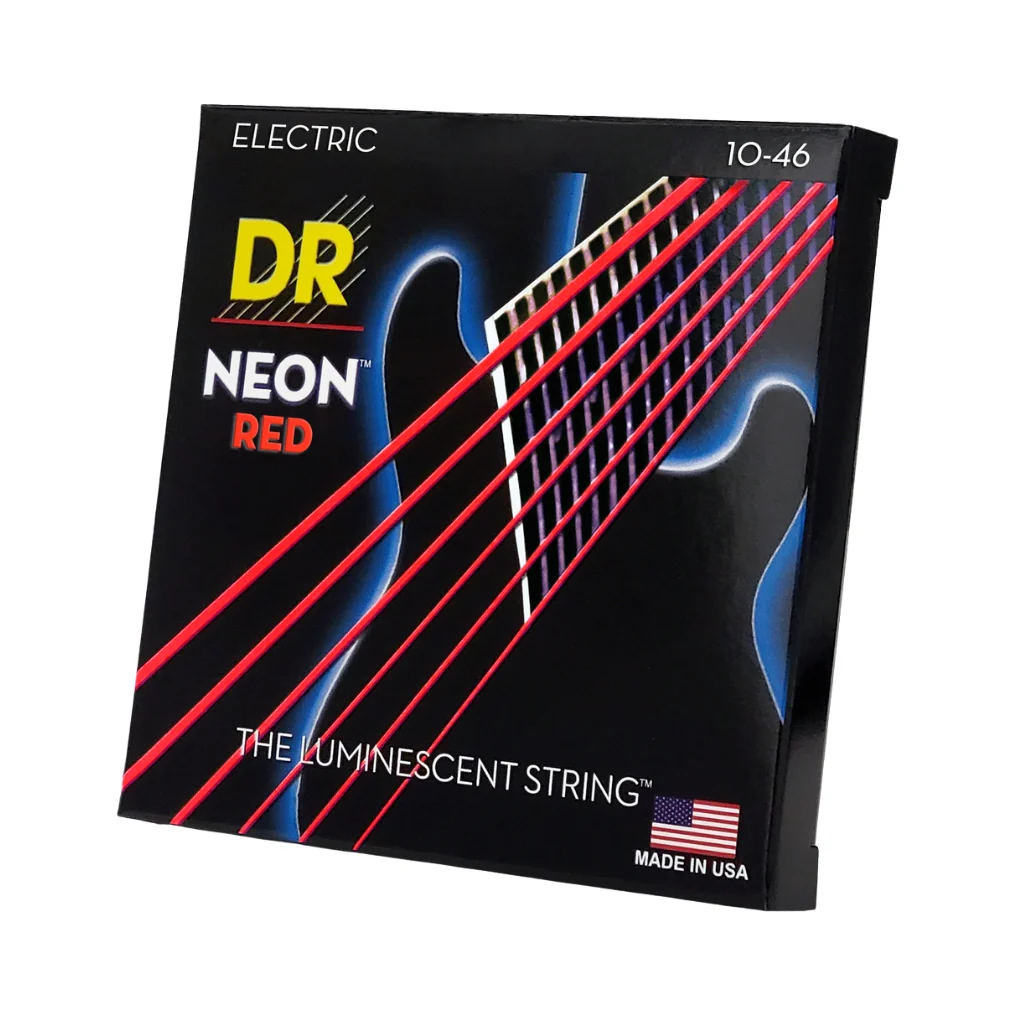 DR Hi-Def Neon Red K3 Coated Electric Guitar Strings - Medium 10-46