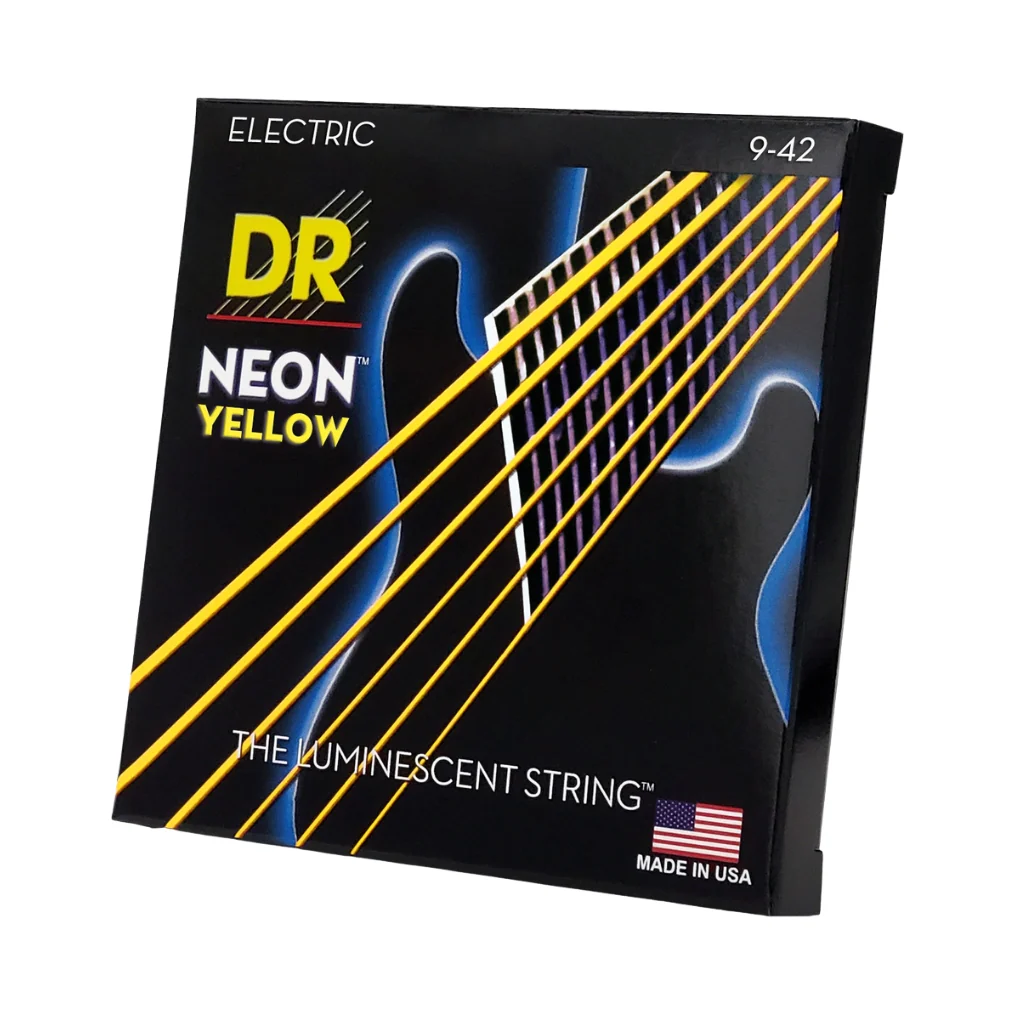 DR Hi-Def Neon Yellow K3 Coated Electric Guitar Strings - Light 9-42