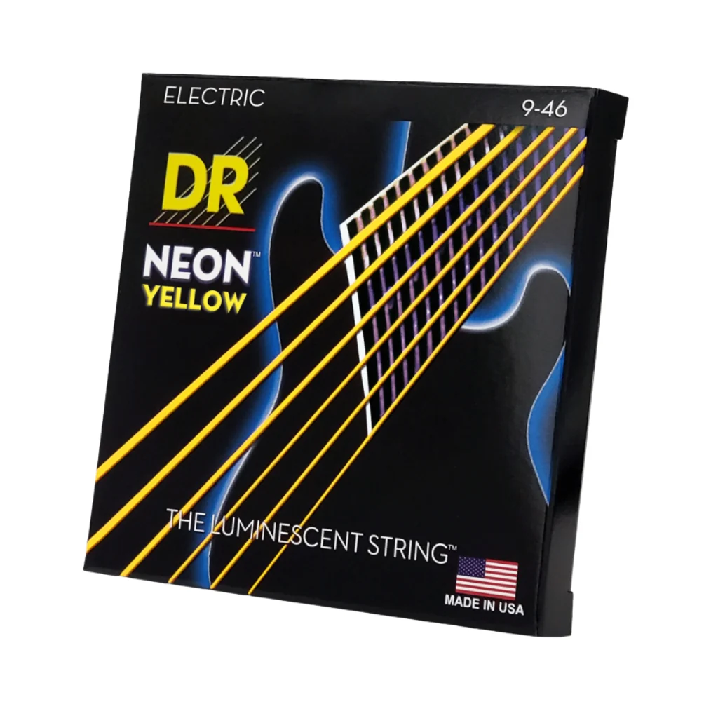 DR Hi-Def Neon Yellow K3 Coated Electric Guitar Strings - Light to Medium 9-46