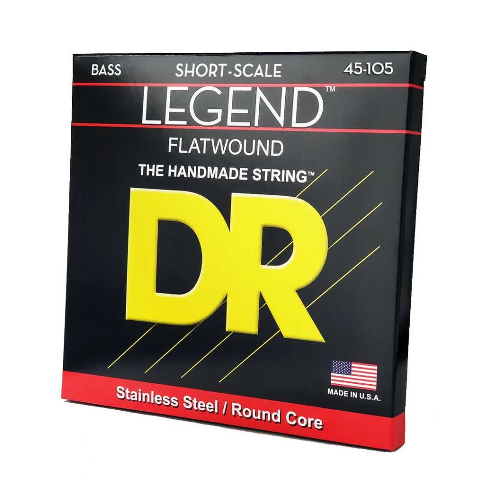 DR Legend Polished Flatwound Stainless Steel Bass Strings - Medium 45-105 Short Scale