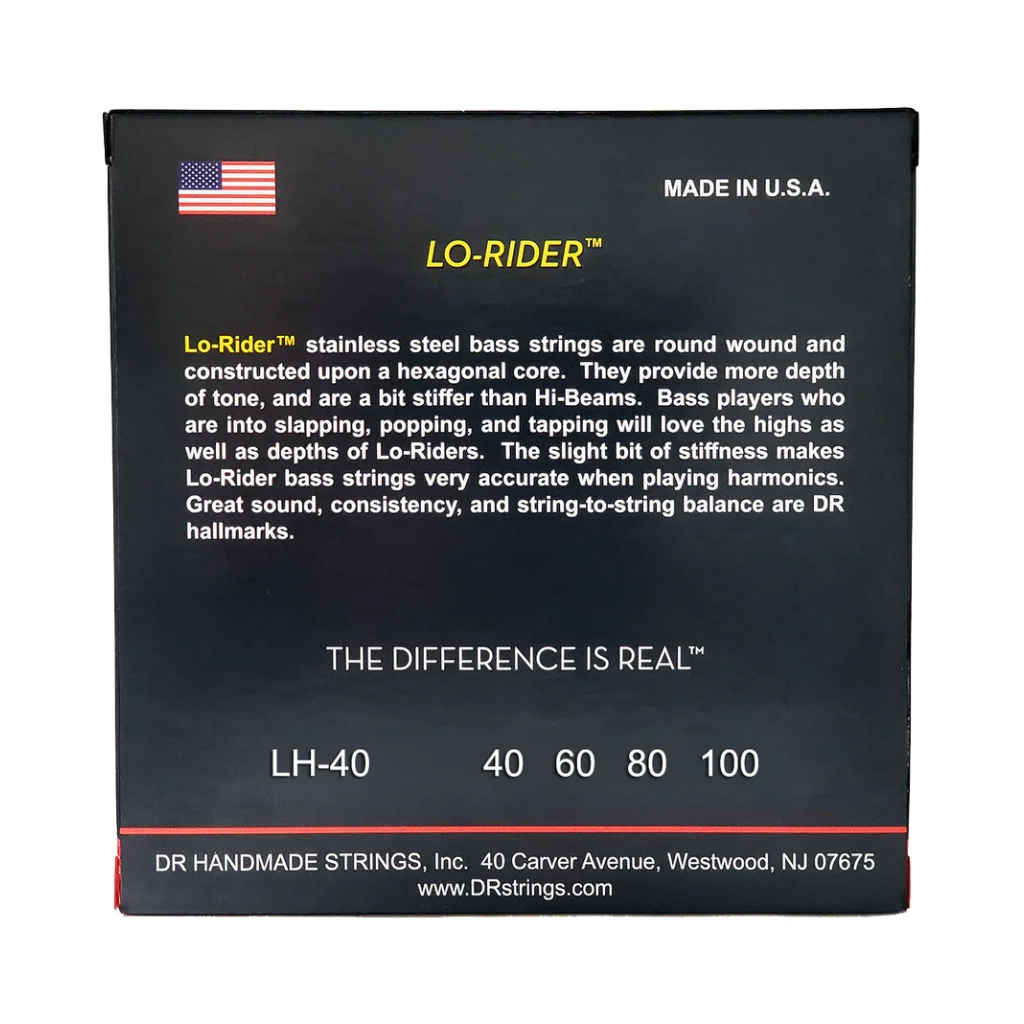 DR Lo-Rider Stainless Steel Bass Guitar Strings - Light 40-100 - Image 2