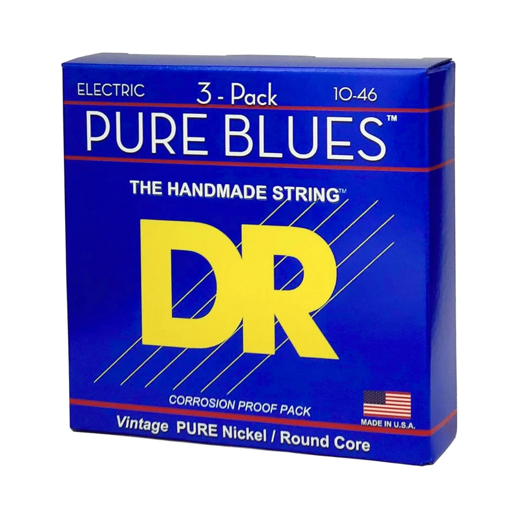 DR Pure Blues Pure Nickel Electric Guitar Strings - 3-Pack Medium 10-46