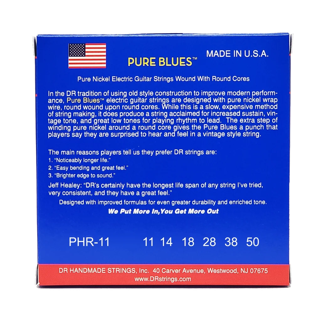 DR Pure Blues Pure Nickel Electric Guitar Strings - Heavy 11-50 - Image 2