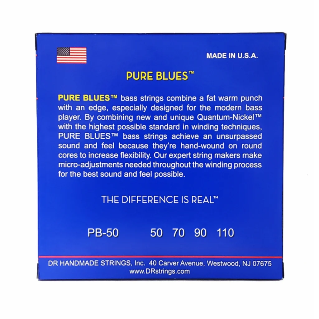 DR Pure Blues Quantum-nickel/Round Core Bass Guitar Strings - Heavy 50-110 - Image 2