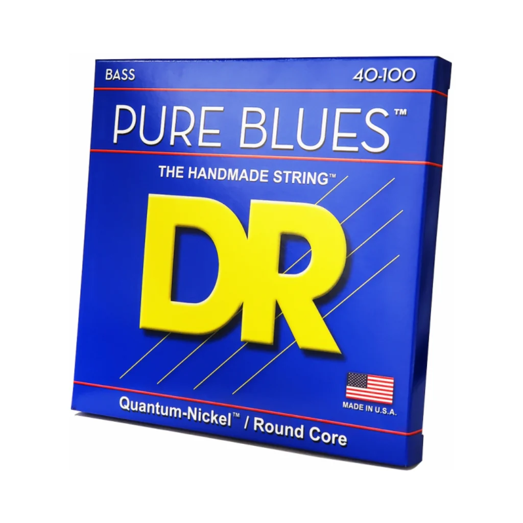 DR Pure Blues Quantum-nickel/Round Core Bass Guitar Strings - Light 40-100