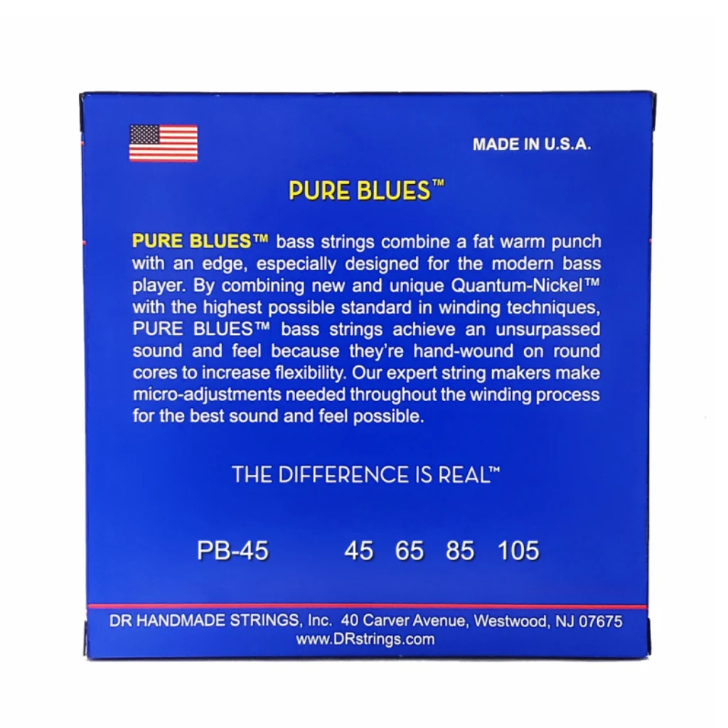 DR Pure Blues Quantum-nickel/Round Core Bass Guitar Strings - Medium 45-105 - Image 2