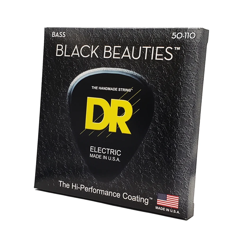 DR Strings Black Beauties Coated Steel Bass Guitar Strings - Heavy 50-110