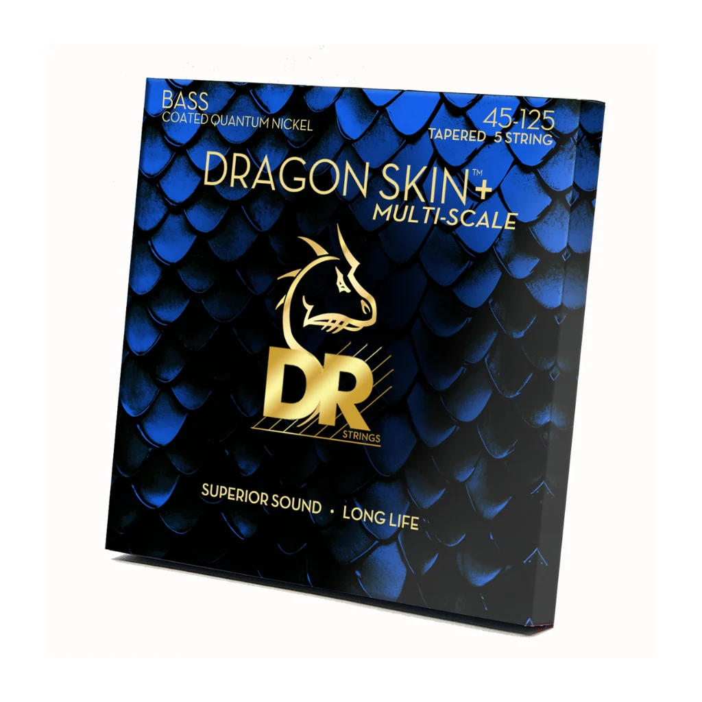 DR Strings Dragon Skin+ 5-string Quantum Nickel Bass Strings - Multi-Scale Medium 45-125