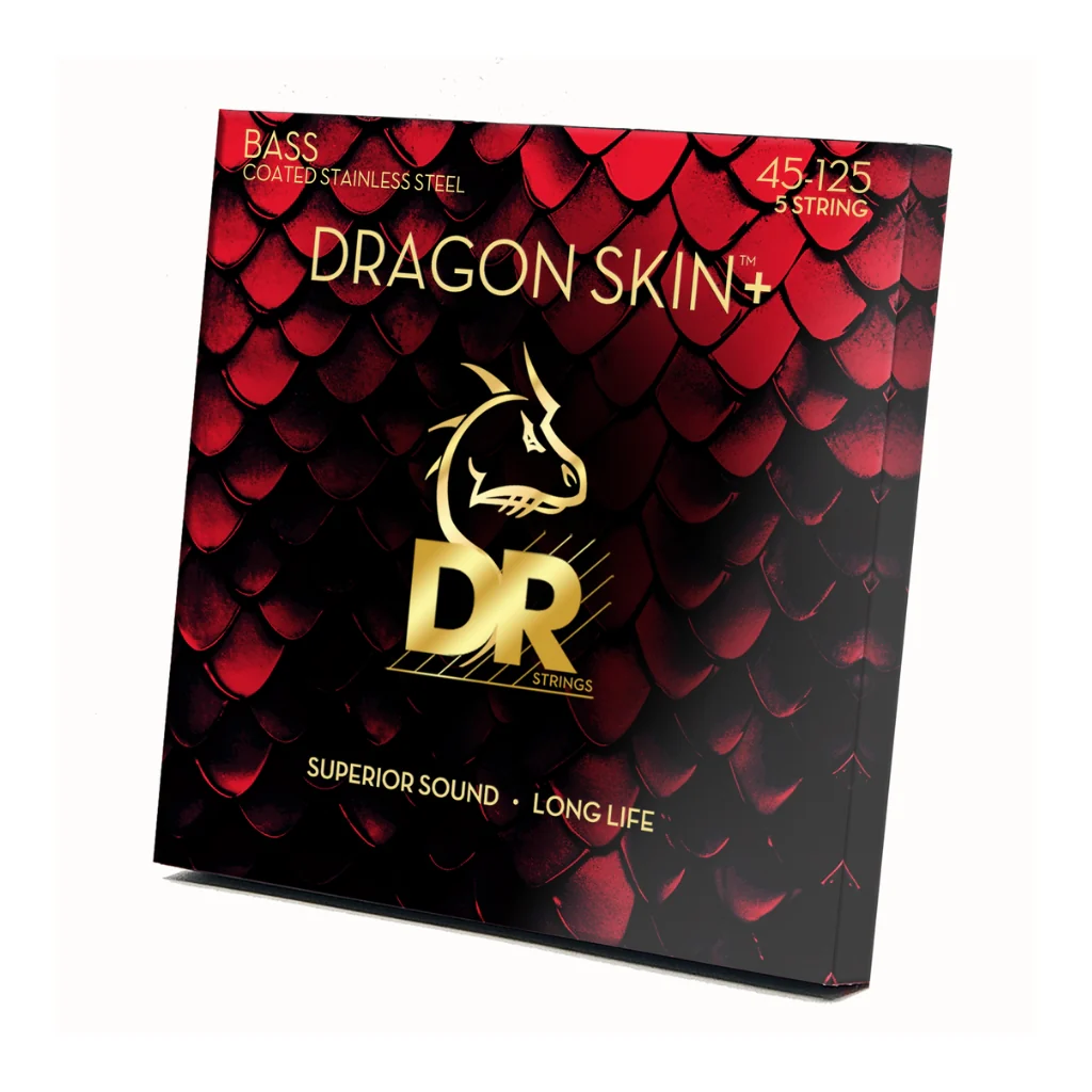 DR Strings Dragon Skin+ Coated 5-string Bass Guitar Strings - Medium 45-125