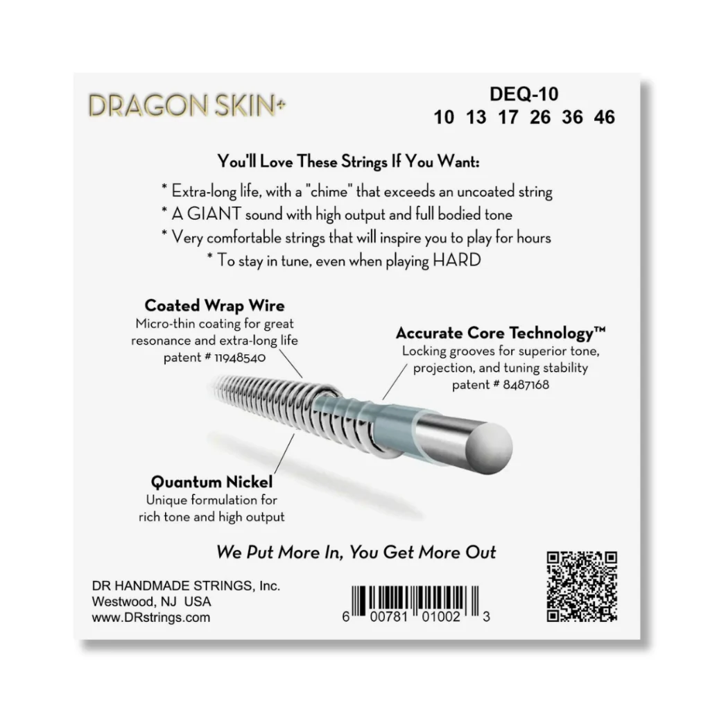 DR Strings Dragon Skin+ Quantum Nickel Electric Guitar Strings - Medium 10-46 - Image 2