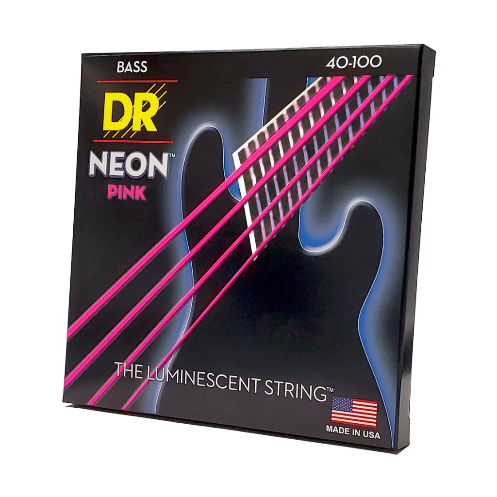 DR Strings Hi-Def Neon Purple K3 Coated Bass Guitar Strings - Light 40-100