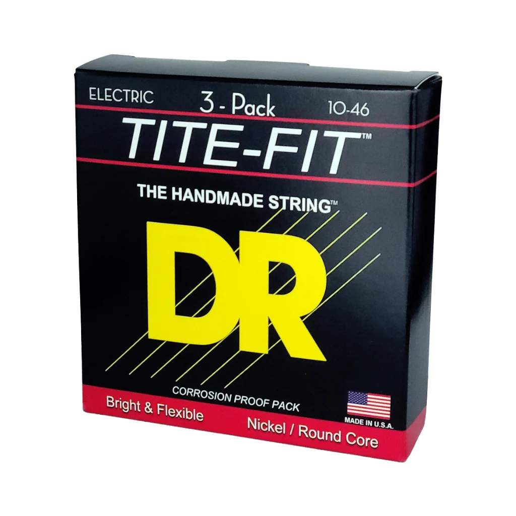 DR TITE-FIT Compression Wound Electric Guitar Strings - Medium 10-46 3-Pack