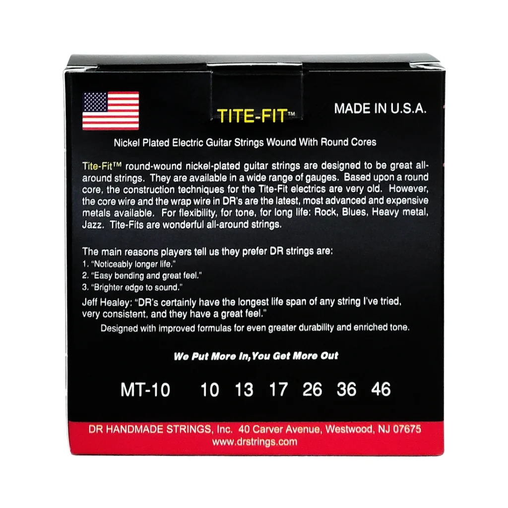 DR TITE-FIT Compression Wound Electric Guitar Strings - Medium 10-46 3-Pack - Image 2