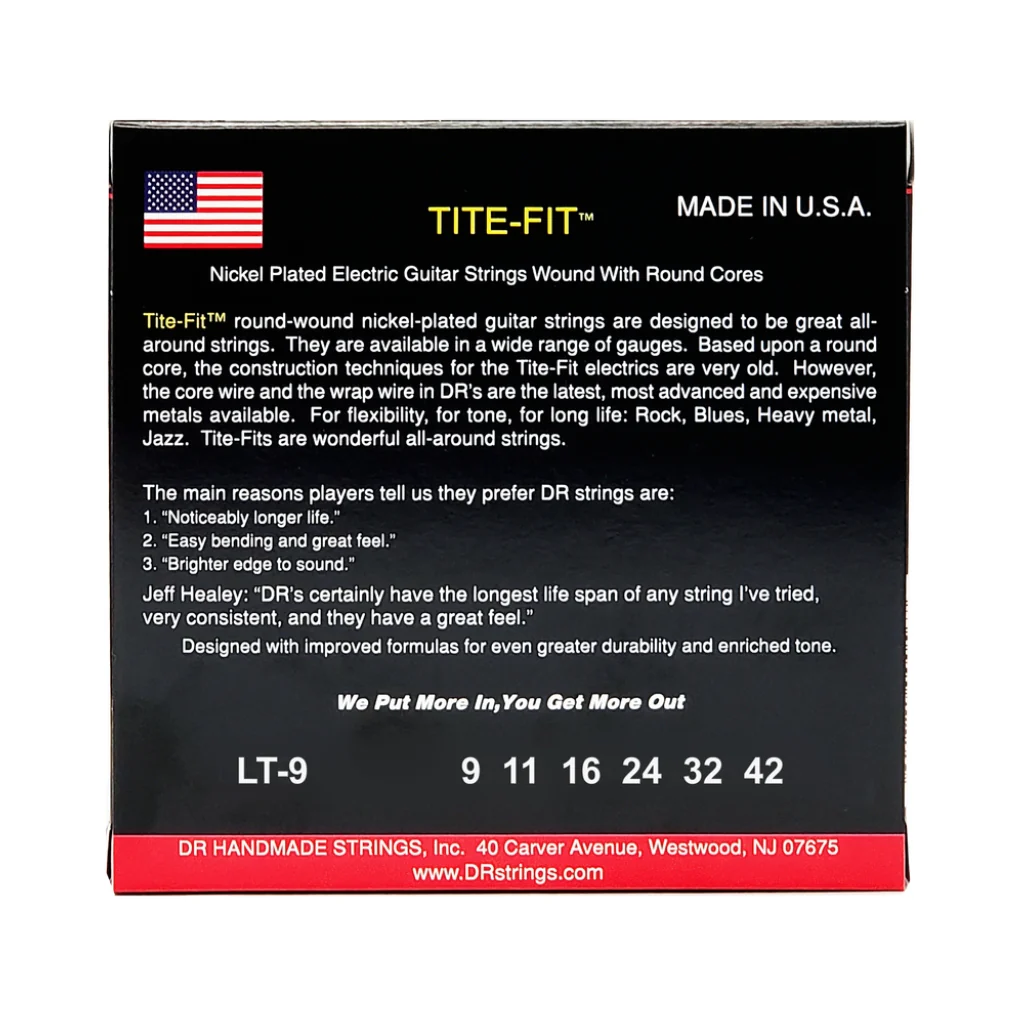 DR TITE-FIT Nickel Plated Electric Guitar Strings - Light 9-42 - Image 2