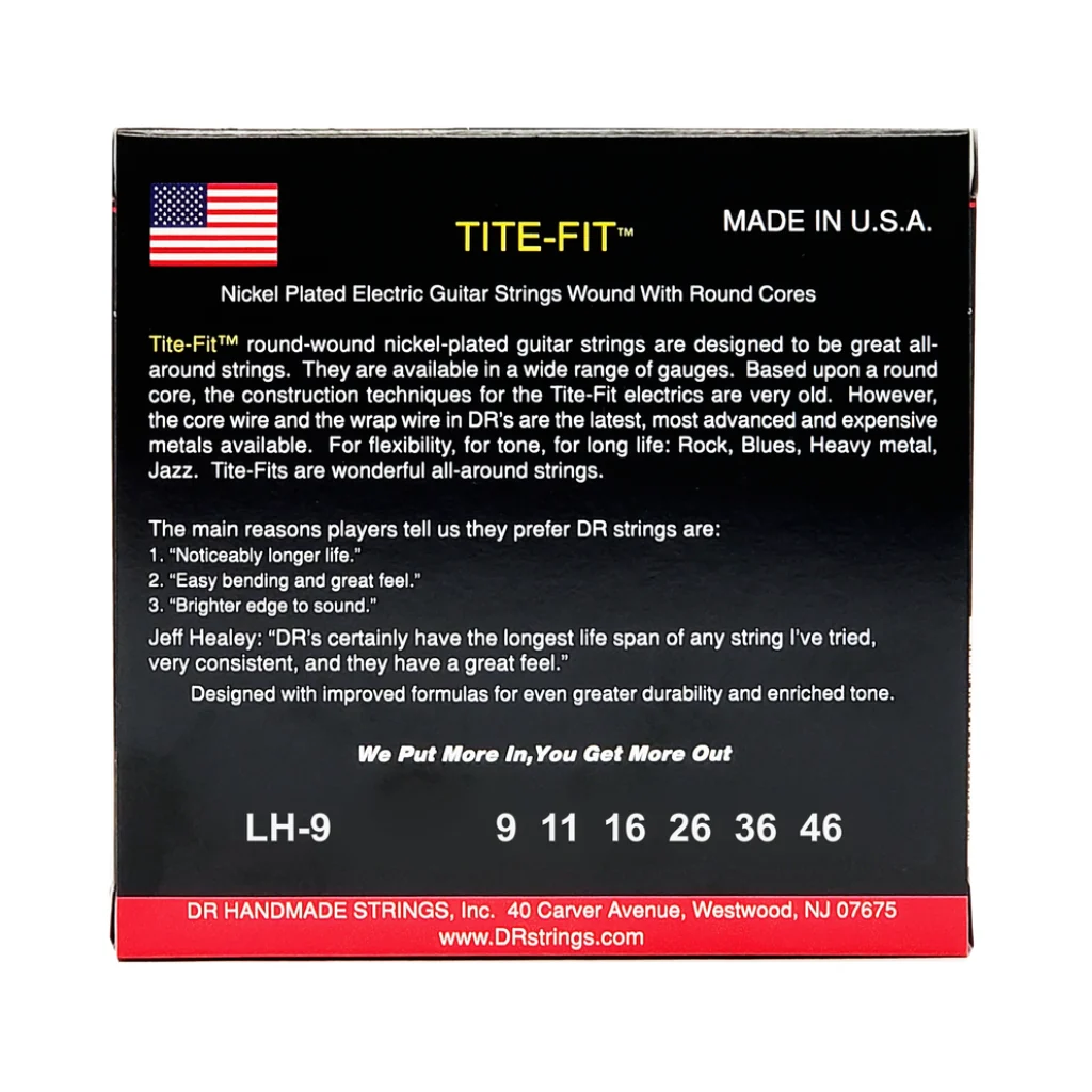 DR TITE-FIT Nickel Plated Electric Guitar Strings - Light to Medium 9-46 - Image 2