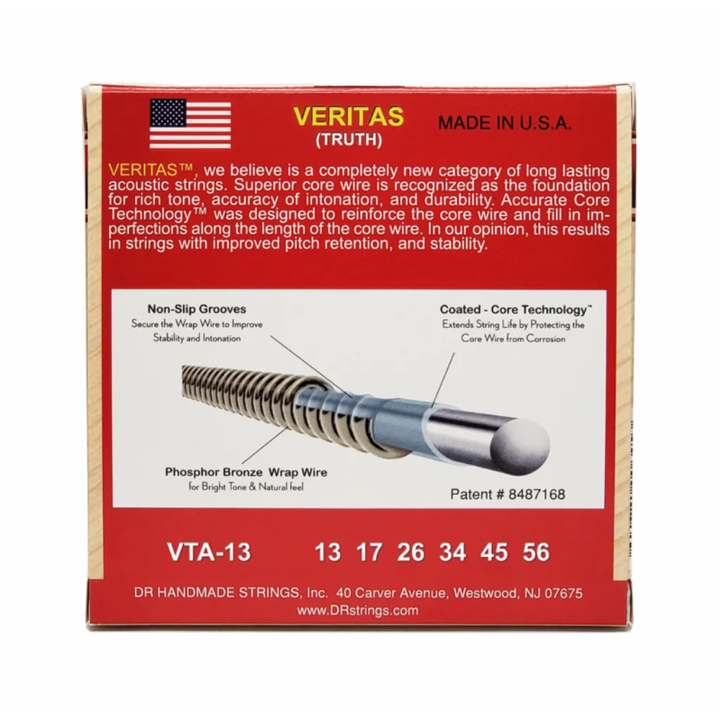 DR Veritas Phosphor Bronze Acoustic Guitar Strings - Medium 13-56 - Image 2