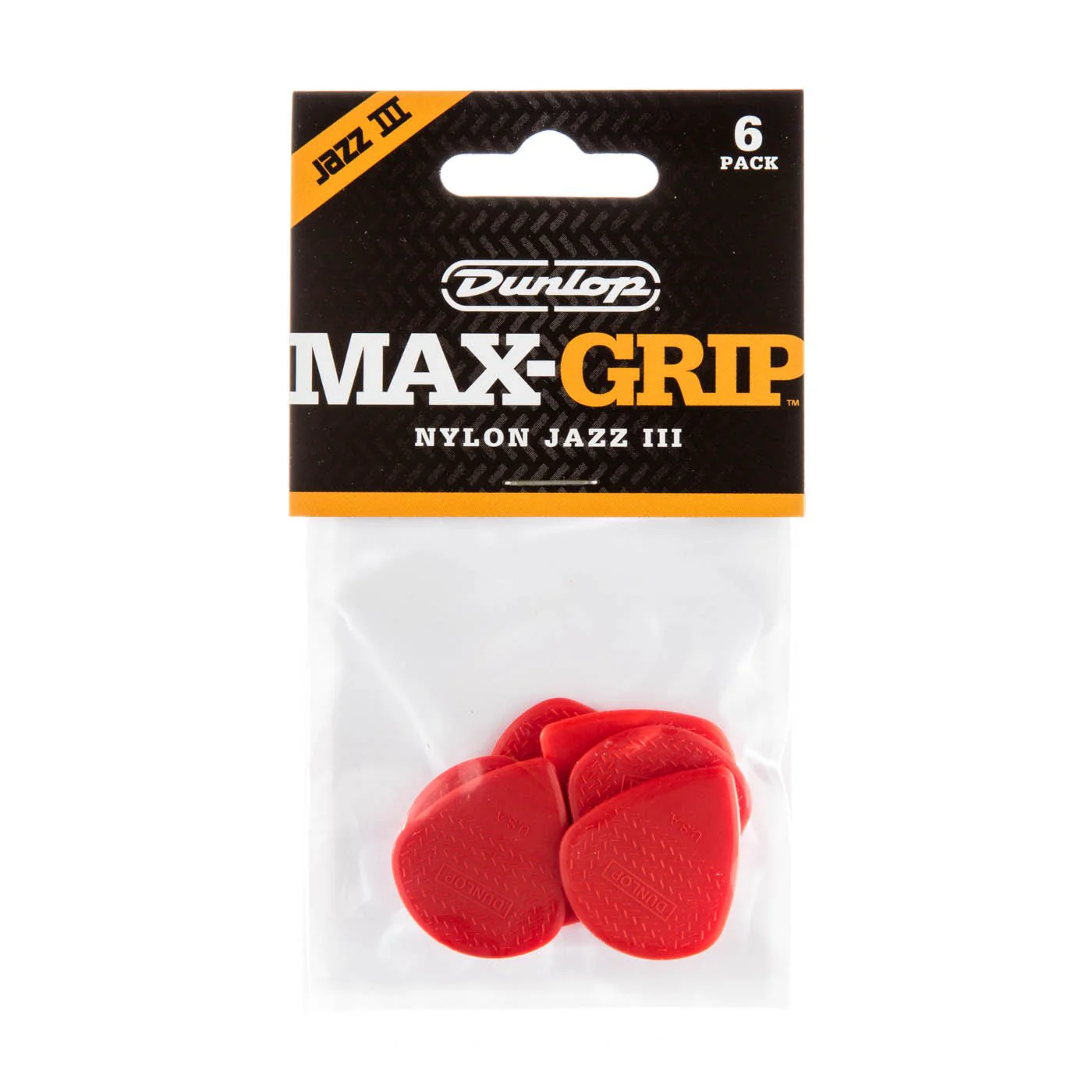 Dunlop JPP113N - 1.38mm Max Grip Nylon Jazz III Picks 6pk - Image 3