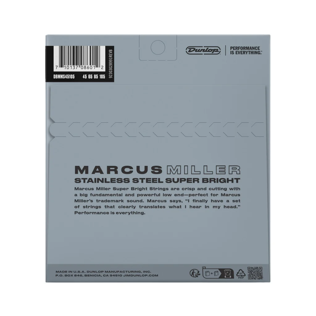 Dunlop Marcus Miller Super-Bright Stainless Steel 45-105 Bass Strings - Long Scale - Image 2
