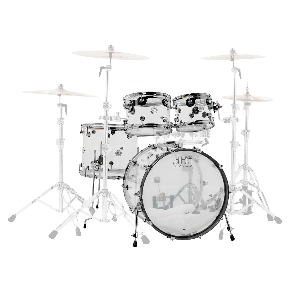 DW Design Series 4-piece Shell Pack - Clear Acrylic