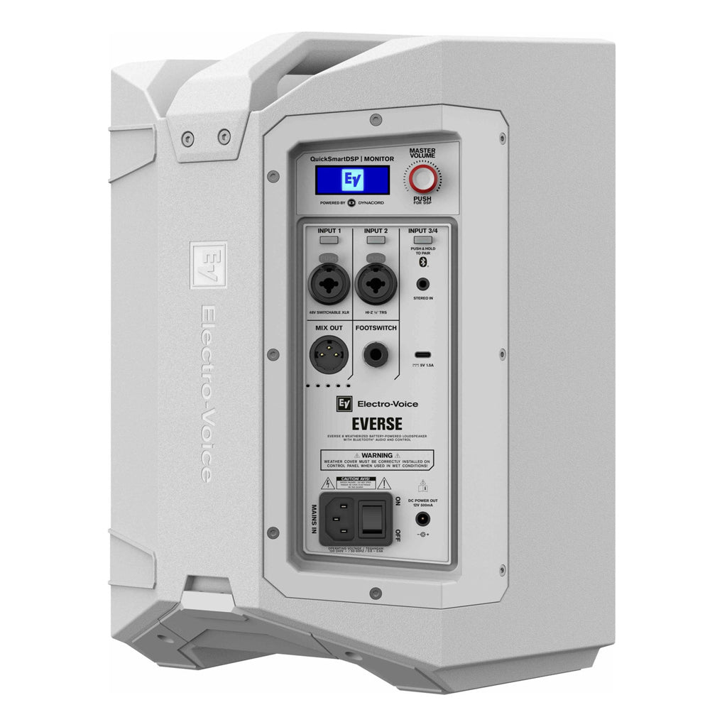 Electro Voice Everse 8 Weatherised Battery Powered Loudspeaker with Bluetooth® audio and Control in White - Image 2