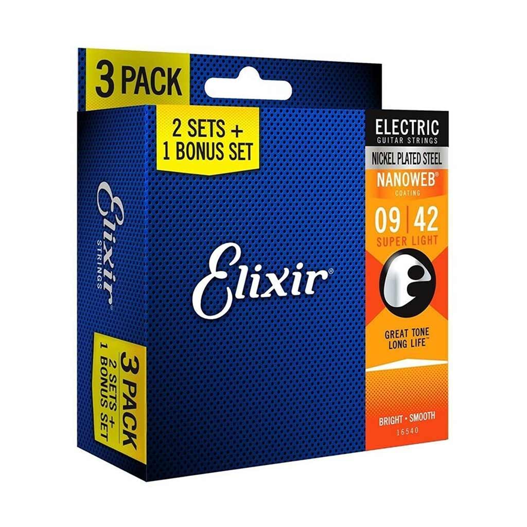 Elixir 16540 Nanoweb Electric 9-42 - 3 Pack - Super Light - Image 3