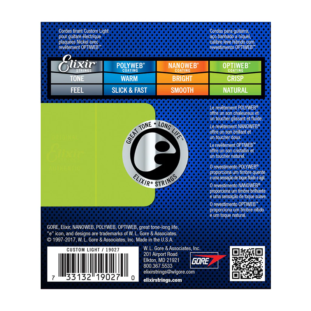Elixir 19027 - Optiweb Electric Custom Light 9-46 Guitar Strings - Image 2