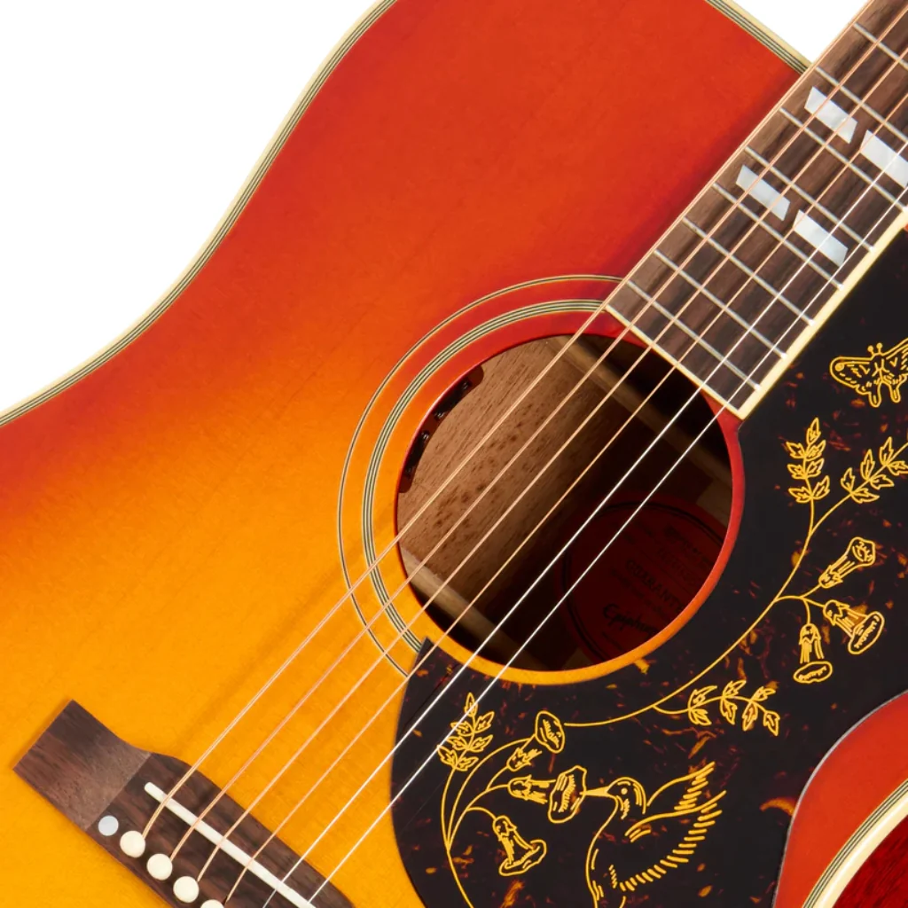 Epiphone 1960 Hummingbird Reissue Acoustic/Electric Guitar - Heritage Cherry Sunburst - Image 6