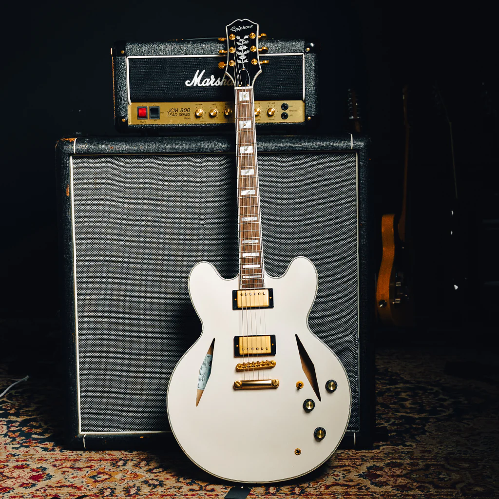 Epiphone Emily Wolfe "White Wolfe" Sheraton Semi-Hollow Electric Guitar - Aged Bone White