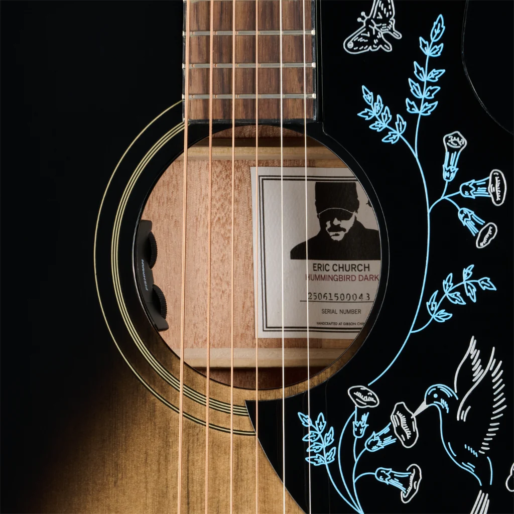 Epiphone Eric Church Hummingbird Dark Acoustic Guitar - Cobra Burst - Image 8