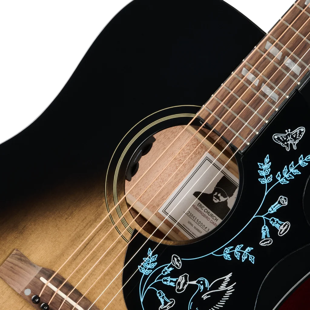 Epiphone Eric Church Hummingbird Dark Acoustic Guitar - Cobra Burst - Image 9