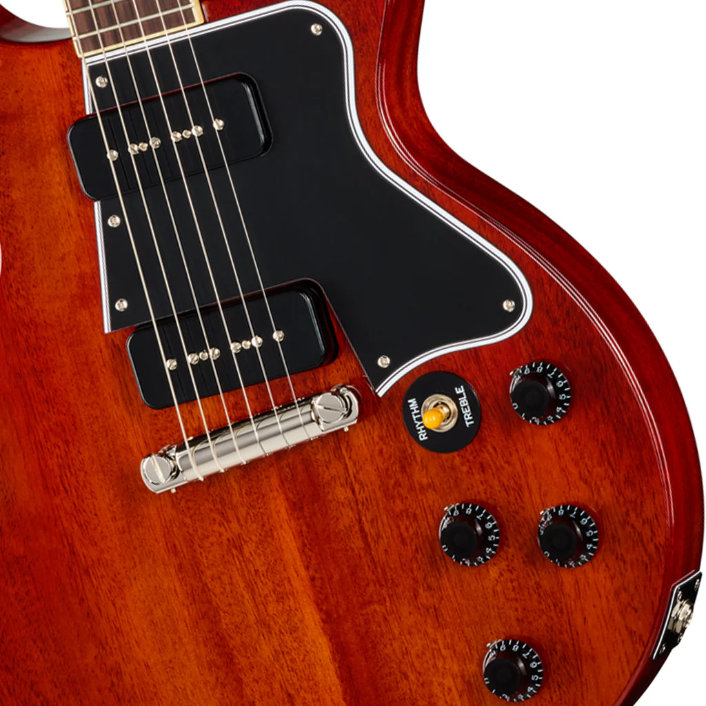 Epiphone Inspired by Gibson Custom 1960 Les Paul Special Double Cut Electric Guitar - Cherry - Image 7