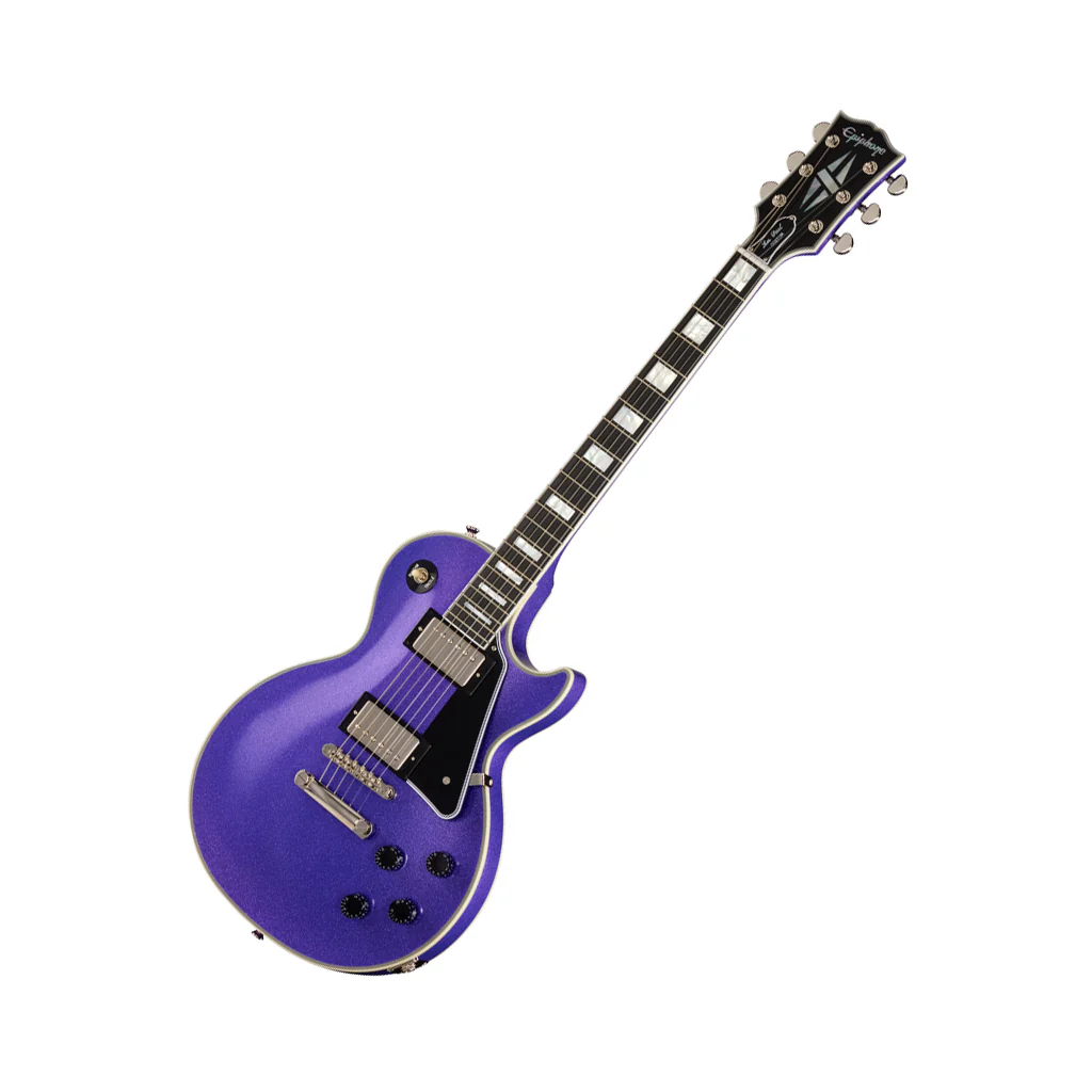 Epiphone Inspired by Gibson Custom Les Paul Custom Electric Guitar - Amethyst Sparkle - Image 8