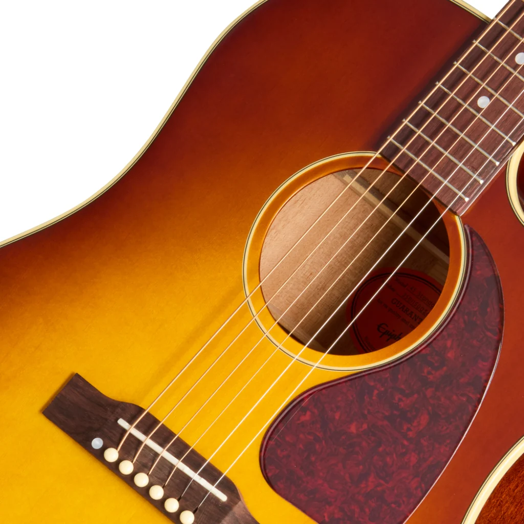 Epiphone J-45 Standard EC Acoustic Guitar - Honey Burst - Image 6